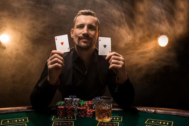 Live Caribbean Stud Poker table at sbobet rupiah777 with dealer cam and five-card hands displayed